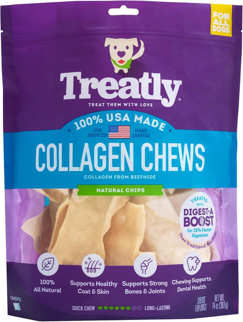 USA Collagen Chips Assorted Dog Chew Treats - Natural Flavor, 14oz/1 Pack...