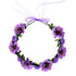 June Bloomy Rose Flower Leave Crown Bridal Halo Headband with Adjustable Ribbon (Purple)...