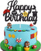 Black Glitter Mario Cake Topper Happy Birthday Cake Decoration Video Game Themed Kids Boys Birthday Party Supplies...