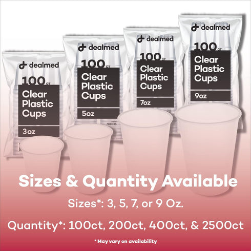Dealmed 3 oz. Disposable Plastic Cups – 100% Recyclable Cups for Doctor's Offices, School Nurse's, Hospitals, at Home and More (Pack of 100)...