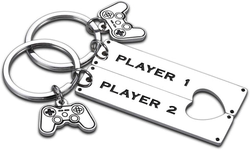 AMBREGRISSUN Boyfriend Gifts from Girlfriend Funny Gamer Matching Keychain for Gamer Boyfriend Couple Keyring Valentine...