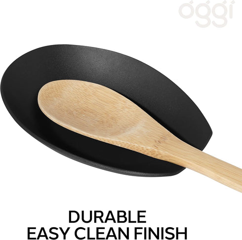Oggi Spooner Stainless Steel Spoon Rest- Holds Kitchen Utensils for Mess Free Cooking, Great Spoon Rest for Kitchen Counter,Kitchen Accessories, U...