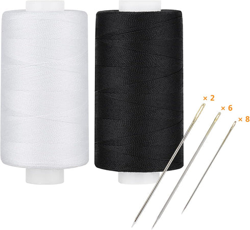 Simthread All Purpose Thread Polyester 400 Yards (1 White 1 Black)......