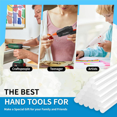 Phinus 48 Pack Mini Hot Glue Sticks, 8" Long x 0.27" Diameter Clear Glue Sticks for Glue Gun, EVA Clear Glue Gun Sticks, Hot Glue Gun Sticks for D...