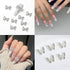 20Pcs Silver Butterfly Bow Nail Charms LRKNNO Shiny 3D Butterfly Nail Gems Charms for Nails Alloy Bows Nail Rhinestones Crystals Butterfly Nail Ar...