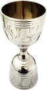Electro Plated Nickel Silver with Chrome Finish Peg Measure Jigger, Shot Glass, Cup, 1 oz / 2 oz WITH ALLURING ENGRAVING...
