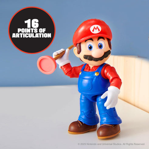 THE SUPER MARIO BROS. MOVIE - 5 Inch Action Figures Series 1 – Mario Figure with Plunger Accessory...