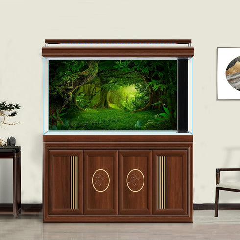 Aquarium Background Tropical Jungle Lush Rainforest Terrarium Background Huge Trees Moss Deep Jungle Reptile Habitat Backdrops Fish Tank Aquarium ...