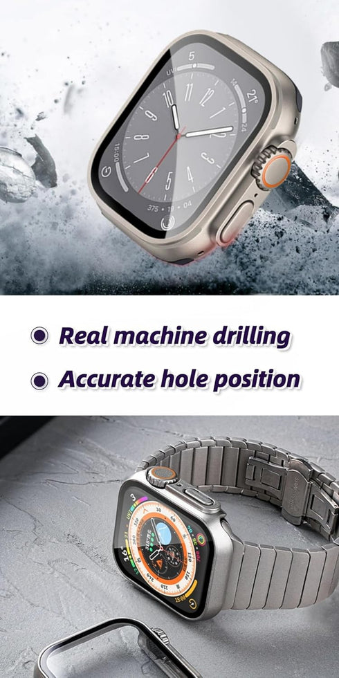 Watch case, for Apple iWatch 78 Waterproof Watch case 45mm Seconds Change 49mm Ultra Waterproof case case (Titanium Gold...