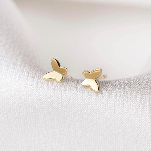 Butterfly Earrings Sterling Silver Tiny Butterfly Stud Earrings for Women Gold Minimalist Earrings Dainty Hypoallergenic Earrings for Sensitive Ea...