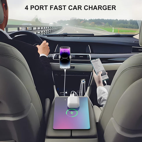 2 Pack 4 Port 12V USB Outlet Aluminum Charger, 78W Dual PD & QC Multiple USB Port for Car, USB C Cigarette Lighter Replacement 12 Volt Socket with...