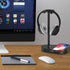 COZOO Headphone Stand with Fast Wireless Charging Pad and 2 USB Charging Ports, Suitable for Gaming, DJ, Wireless Earphone Accessories...
