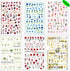 Flower Nail Art Stickers Decals 6Sheets Spring Rose 3D Self-Adhesive Nail Stickers Flowers Rose Butterfly Design Nail Decals for Nail Art Women Gi...