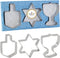 The Dreidel Company Stainless Steel Hanukkah Cookie Cutters, Three Hanukkah Menorah, Dreidel, Star Shaped...