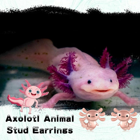 Axolotl Earrings for Womens 925 Sterling Silver Rose Gold Axolotl Stud Earrings Hypoallergenic Cute Axolotl Gifts Animal Jewelry Gifts for Women...