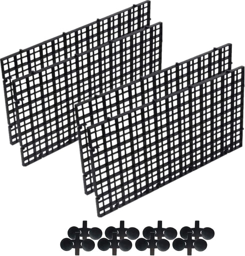 4pcs Aquarium Grid Divider, Fish Tank Divider Tray, Aquarium Filter Isolation Board for Mixed Breeding Light Diffuser and 8pcs Sucker Clips Suctio...