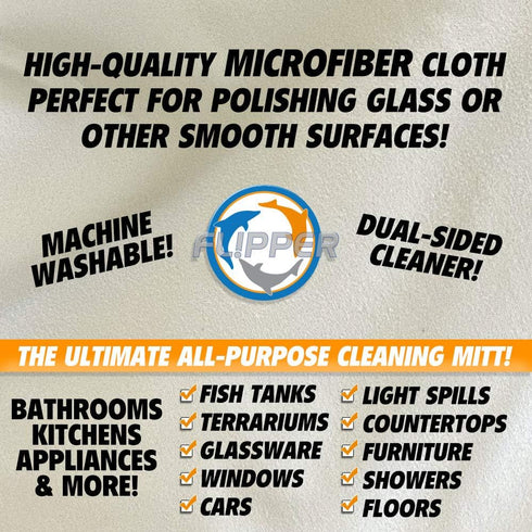 Flipper FLIP-MITT 2 in 1 Dual-Sided Terry Cloth and Microfiber All-Purpose Cleaning Mitt - 2 Pack...