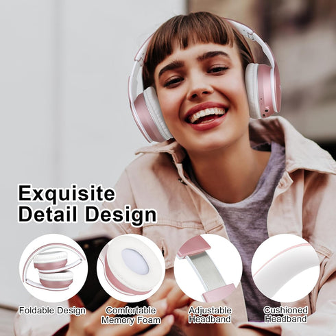 B9 Wireless Headphones Over-Ear, 60 Hours Playtime Lightweight Folding Hi-fi Stereo Bass Bluetooth Headset with Mic, Volume Control Headphones for...