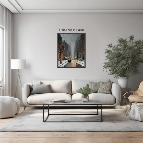 Posterizer 1 pcs-beautiful city in winter-in oil painting style -3-Landscape & Nature Art-GIft for Men Women Teens-Dining Room Decor- unframed wal...