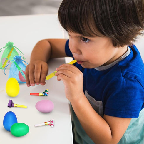 BANBALLON Egg Shakers Bird Whistle Noisemakers with Organza Gift Bags Music Party Favors for Musical Party Gift Beginner Kid Musical Instrument To...