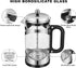34 Ounce French Press Coffee Maker Chromium Stainless Steel Coffee Press, with 4-Level Filter System, Heat Resistant Thickness Borosilicate Glass,...