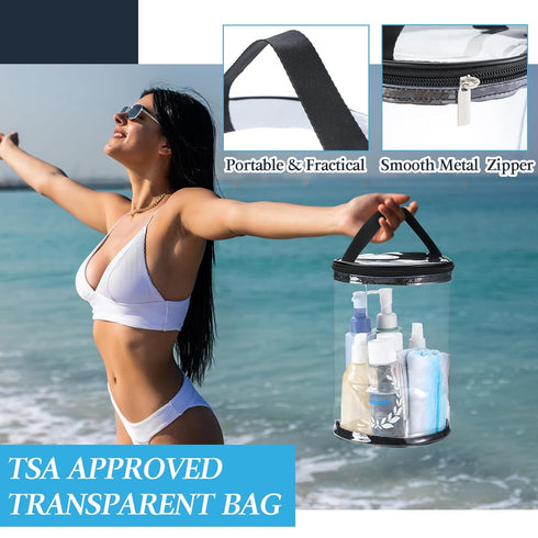 Sanwuta Clear Toiletry Bag Waterproof Lotion Bag Black Makeup Travel Bag Makeup Case Portable Survival Organizer Pouch Carry Travel Accessories Ba...