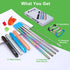 Kynup Reusable Straws, 4Pack Collapsible Portable Metal Straw Reusable Foldable Stainless Steel Drinking Travel Telescopic Straw with Case, Clean ...