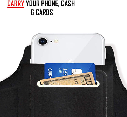 RevereSport Waterproof Running Armband for Phone with Case On (Otterbox, Lifeproof). Sports Phone Holder Compatible iPhone 16/15/14/13/12/11/SE Sa...