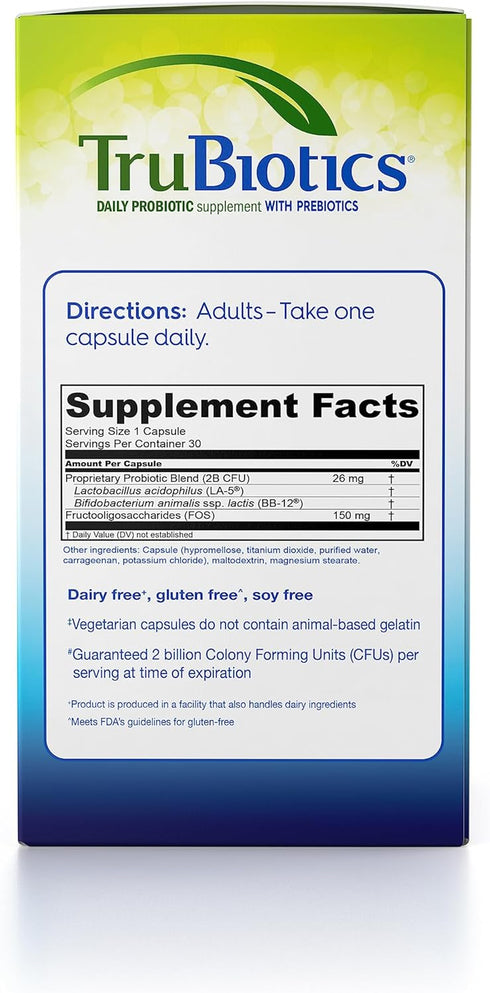 TruBiotics Probiotics for Digestive & Immune Health, Supports Regularity & Helps Relieve Abdominal Discomfort, Gas & Bloating, 2 Clinically Studie...