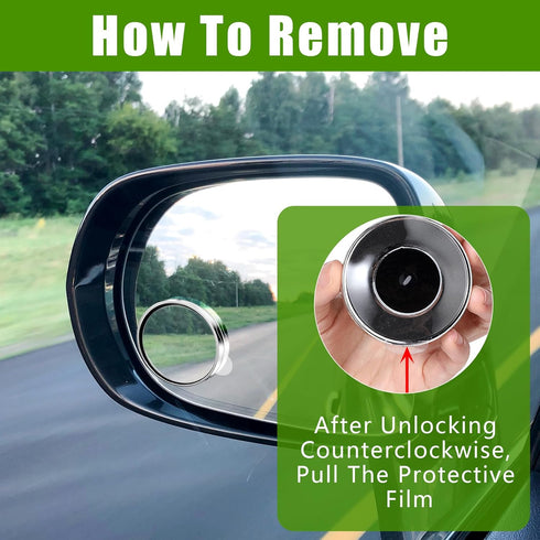 2 Pcs Car Blind Spot Mirrors, 2'' Convex Mirror Car, 360° Wide Angle Side Rear View Mirror Car Accessories Blindspot Mirror with ABS Housing for S...