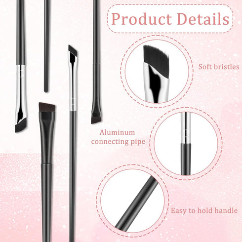 5Pcs Eyeliner Brushes, Fine Angled Eye Liner Ultra thin Precision Makeup Brushes Set, Slanted Flat Angle Eyeliner Brushes for Precision Liner...