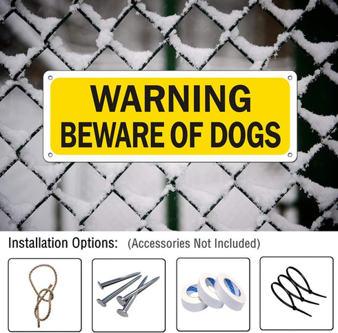 Beware-of-Dog-Sign-for-Fence 2 Pack 10 x 3.5 inches Beware of dog sign for Yard Door No Fade Aluminum Weatherproof Long Lasting Red Ink (10 x 3.5,...