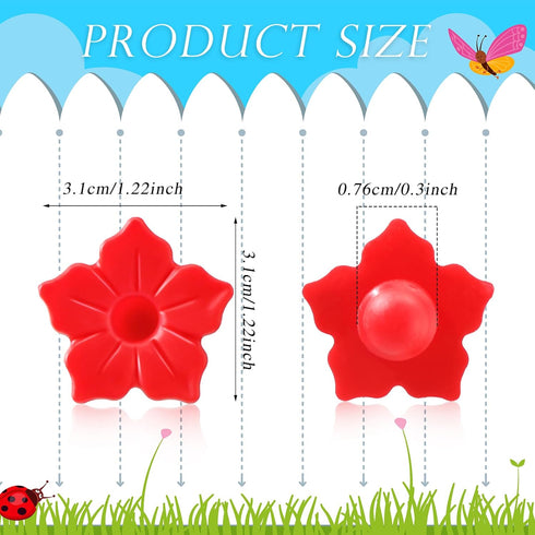 24 Pack Hummingbird Feeders Replacement Flowers Handheld Bird Feeder Replacement Parts Plastic Replacement Flowers for Outdoors Bird Feeding Ports...
