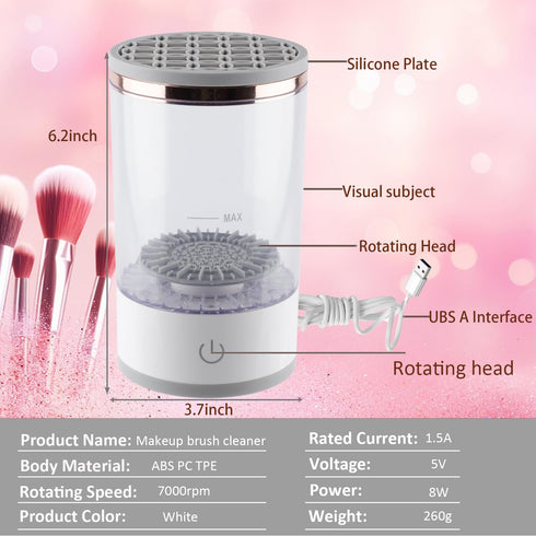 Makeup Brush Cleaner Machine,Electric Makeup Brush Cleaner,Automatic Makeup Brush Cleaner,Make up Cleaner Machine,Brushly Pro Cosmetic Brush Clean...