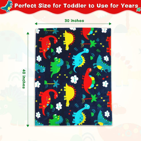 Lukeight Toddler Blanket for Boys and Girls, 380GSM Thick Kids Blanket for Birthday Gifts, Cozy Baby Blanket, Plush Receiving Blanket for Crib (Di...