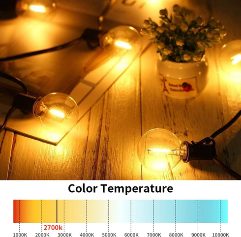 16 Pack G40 LED Replacement Light Bulbs, G40 Clear Globe Shatterproof Replacement Bulbs for Outdoor String Lights, Waterproof G40 Blubs for Garden...