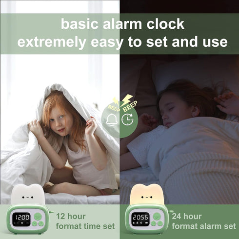 QANYI Small Timer Clock Toaster Lamp, Cute Night Light with Time Management Tool and Table Clock Alarm Digital Timer for Kids, ABS+PC Kids Lamp Bi...