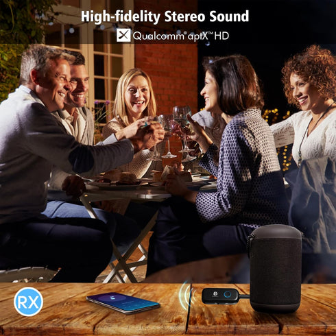 Bluetooth 5.2 Audio Transmitter Receiver for TV to 2 Headphones, ByDiffer Wireless Dual Link 3.5mm Jack AptX Low Latency Aux Bluetooth Adapter for...