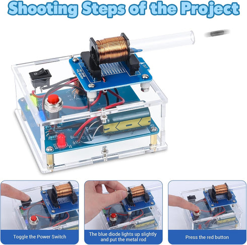MiOYOOW Soldering Practice Kit, Electric Magnetic Transmitter Soldering Project, Mini DIY Shooting Game Kit Educational STEM Electronics Kit for H...