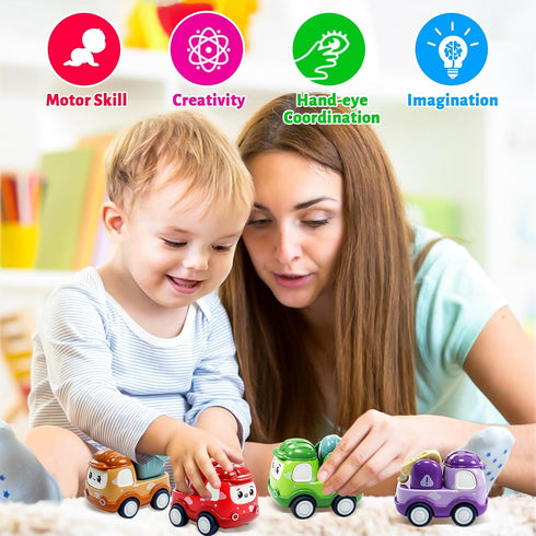 ZHENDUO BLASTER 8 Pack Mini Toy Cars for Toddlers 1-3 Pull Back Cars for Toddlers 1 2 3 4 Year Old Truck Toys Friction Powered Car Kids Boys Birth...