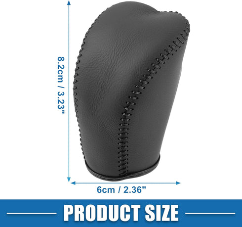 Gear Shifting Knob Cover Automatic Transmission Lever Trim for Hyundai Tucson 2015-2018 for Santa Fe 2013-2017 PU Leather Black...