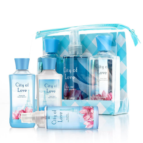 Bath and Body Gift Set for Women & Girls, City of Love Spa Set, Personal Self Care Travel Kit, 3PCS Set for - Shower Gel, Body Lotion, Body Mist...