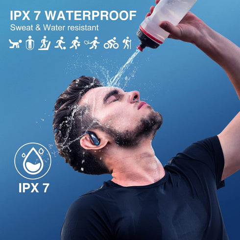 Wireless Earbuds Bluetooth Headphones 48Hrs Playtime IPX7 Waterproof 5.1 HiFi Earbuds,LED Display Sports Ear Buds with Earhooks for Workout Gym Ou...