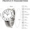 Blekon Collections Silver Super Large White Face Case Size 43mm EXTRA LARGE Stretch Band Japanese Movement PC21J Fashion Watch...