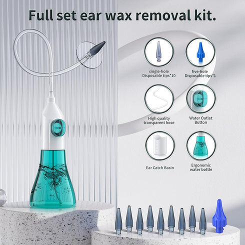 Ear Wax Removal, Ear Cleaner, Ear Wax Removal Kit, Manual Ear Irrigation Flushing System, Ear Cleaning Kit, Safe and Effective to Clean Ear Built ...