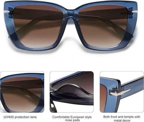 SOJOS Large Oversized Cat Eye Sunglasses for Women 70s Retro Trendy Designer Shades SJ2231...