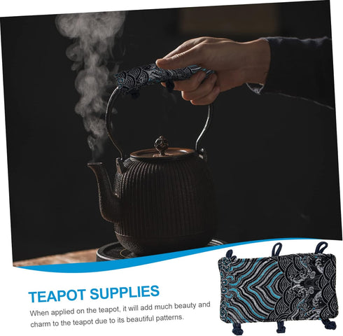 HOMSFOU Teapot Handle Gloves Oven Tea Kettle Handle Cover Kettle Handle Grip Cotton Handle Cover Pot Handle Covers Red Accessories Teakettle Handl...