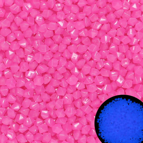 300pc Glow in The Dark Garden Rocks Luminous Pebble Glowing Rocks Outdoor Decor Luminous Stone for Garden Patio Aquarium Walkway Driveway(Pink)...