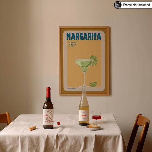 Poster Master Margarita Poster - Retro Cocktail Recipe Print - Alcohol Art - Cocktail Art - Preppy Art - Trendy Art - Chic Boho Art - Aesthetic Ki...