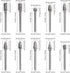 HUHAO Carbide Burr Set Double Cut 10PCS Rotary Burr Bits with 3mm(1/8") Shank 6mm(1/4") Bit Die Grinder Rotary Tool Rasp Bits Wood Carving Accesso...
